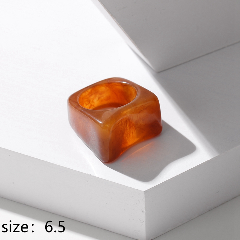 KUSS FRAU Neue Bunte Transparente Acryl Unregelmäßigen Marmor aufbringen Ring Harz Schildkröte Ringe für Frauen Mädchen Schmuck: Grün