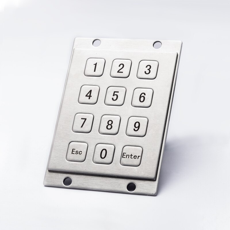 IP54 Wasserdicht 3x4 matrix Industrielle 304 Edelstahl 12 taste Metall Numerische Tastatur für Kiosk