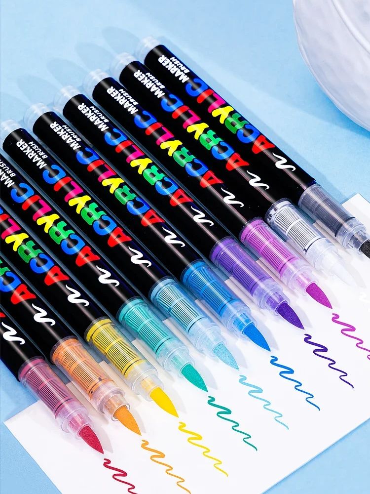GuangNa-núcleos de repuesto para marcadores de pigmentos acrílicos, puntas dobles suaves, bricolaje para niños, pintura de madera, vidrio, piedra, arte, papelería