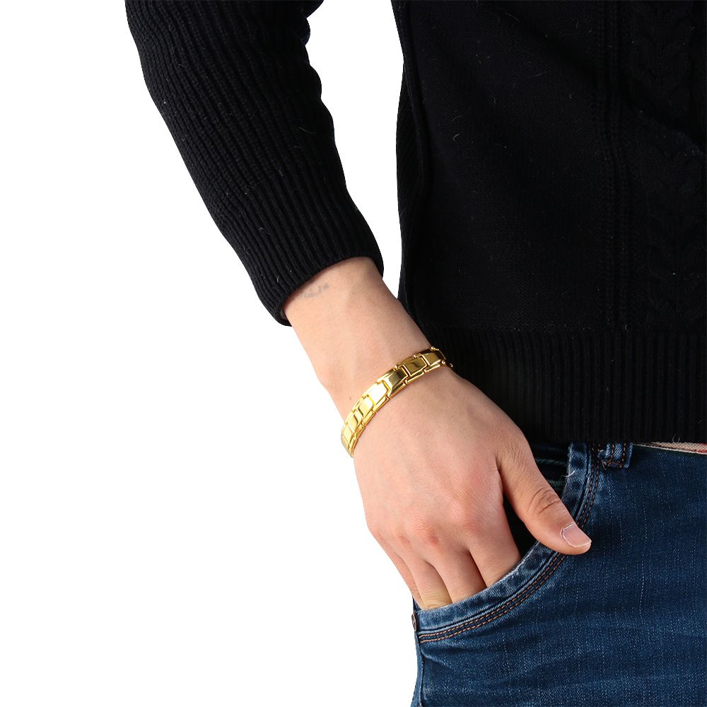 5 farben männer Schmuck Edelstahl Therapeutische Energie Heilung Armbinde Therapie Magnetische Armbinde