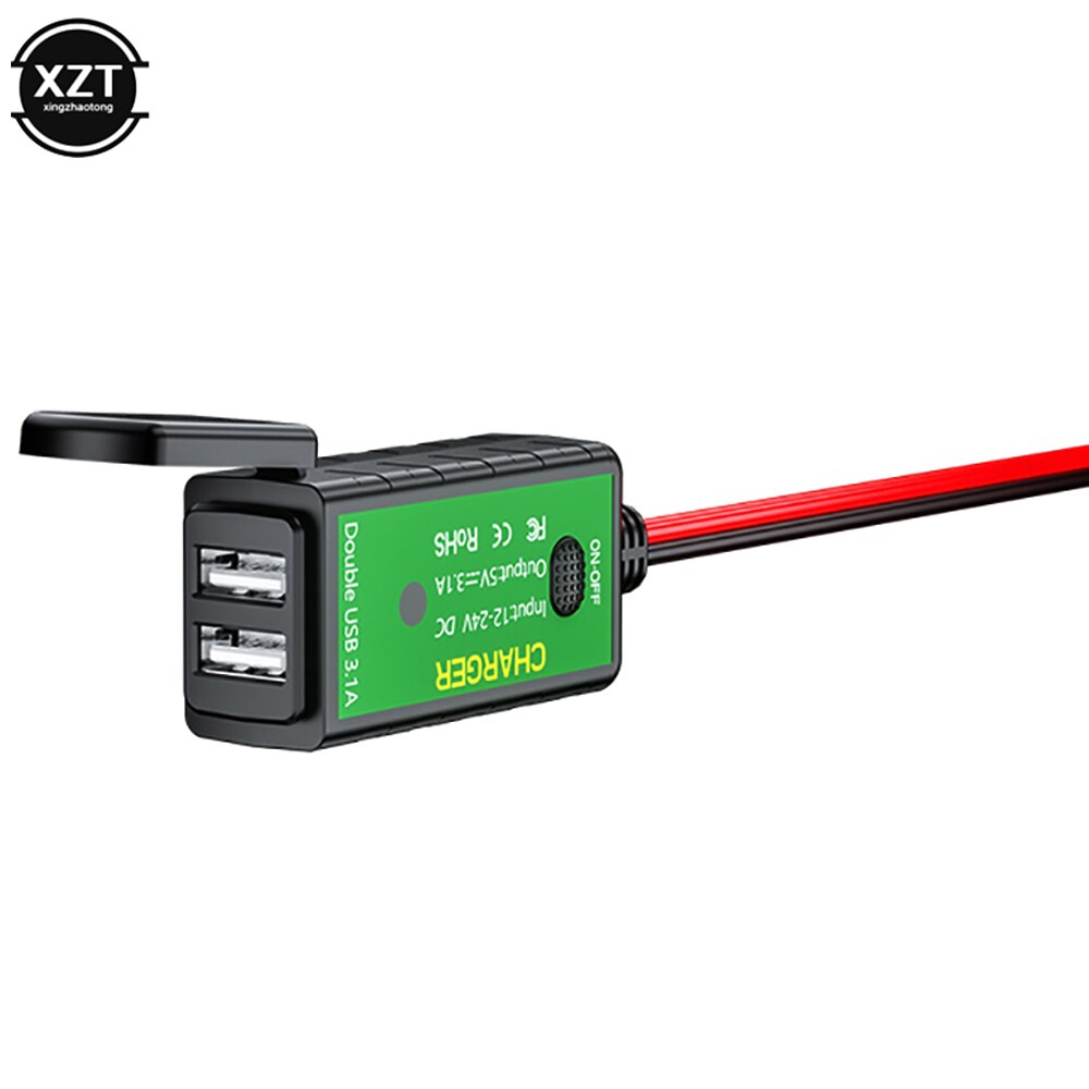 Chargeur USB pour moto TYPE-C, 3,1a/4,8a, SAE vers USB, voltmètre de Type C, interrupteur marche/arrêt, prise étanche à déconnexion rapide, motos: A