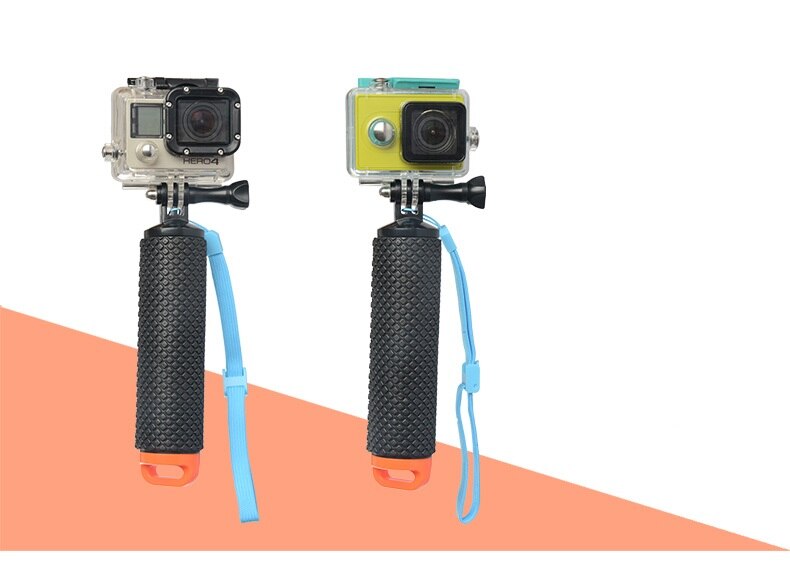 Floating Hand Grip Waterproof Handle for GoPro Hero 9 8 7 Max DJI Osmo Xiaomi Yi Cameras Floaty Handler for Go Pro Accessories: Orange hand-held