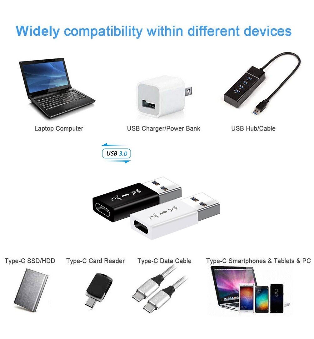 Adattatore universale da tipo c a USB 3.0 adattatore di ricarica USB C disco rigido femmina convertitore maschio USB 3.0a per Samsung Xiaomi Huawei