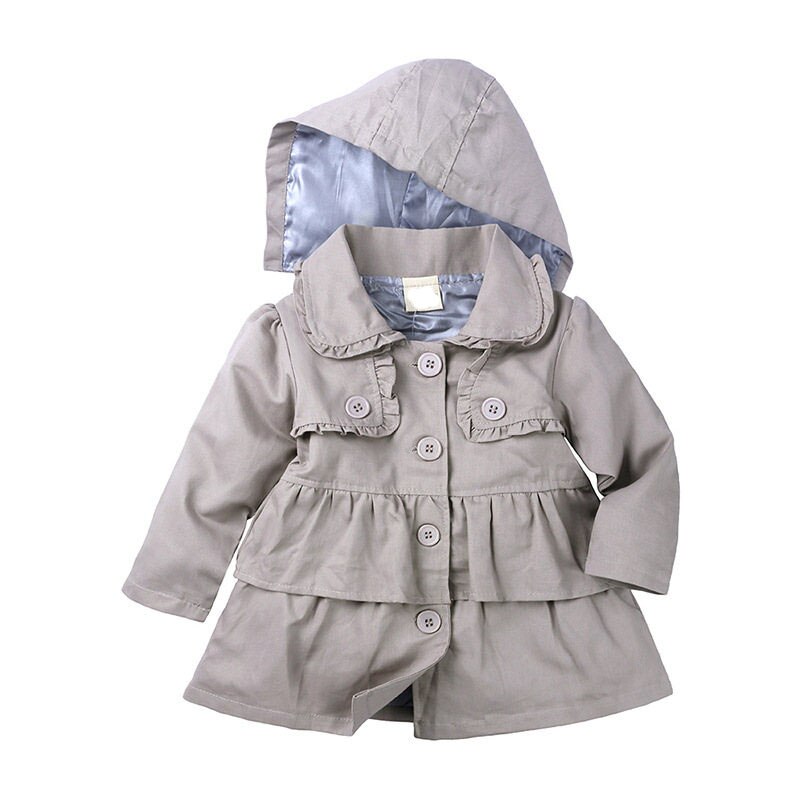 1-5T Nuovo di Autunno della Molla Vestiti Delle Ragazze Giacca A Vento Del Cappotto Del bambino con Cappuccio per Bambini Outwear Capretti Del bambino Della Ragazza Giacca Bambini abbigliamento in Cotone