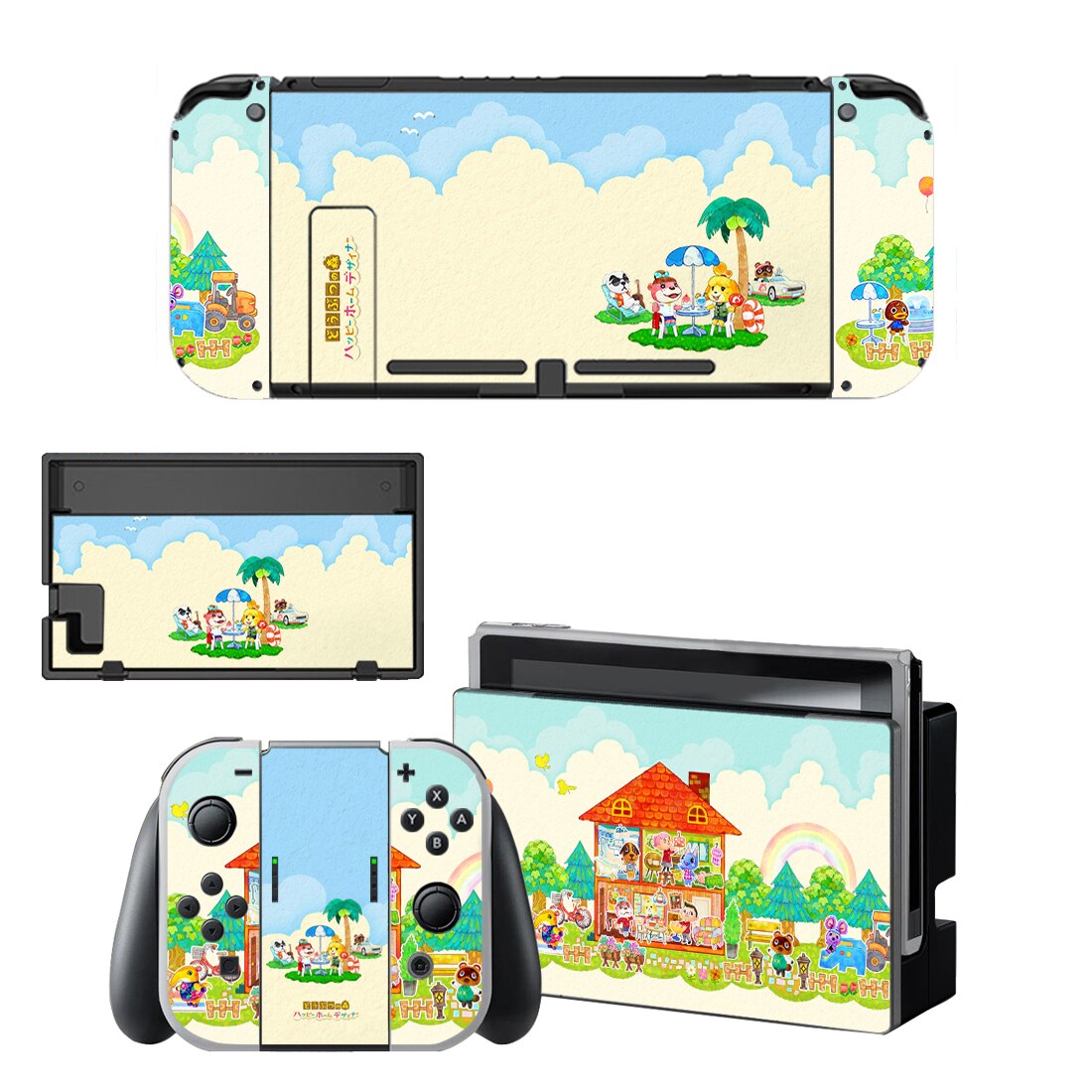 Película protectora decorativa de vinilo estilo Cool Animal Crossing para Nintendo Switch NS consola NX y pegatinas de juego de cubierta completa Joy-con: BYSNS0048