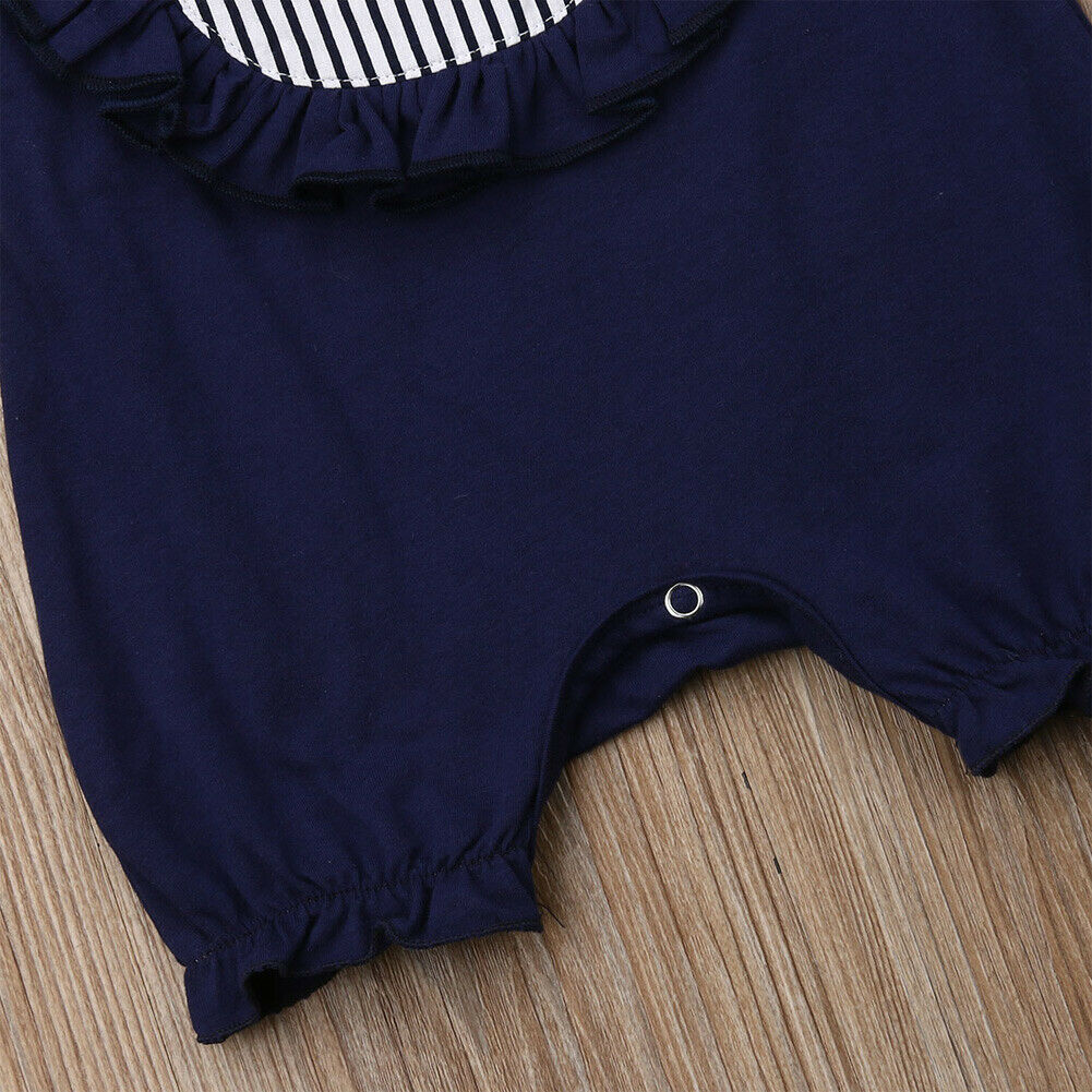 Children Summer Clothing Toddler Baby Boy Girl Boys One-Pieces Romper Sleeveless Ruffles Stripe Patchwork Jumpsuit Outfits