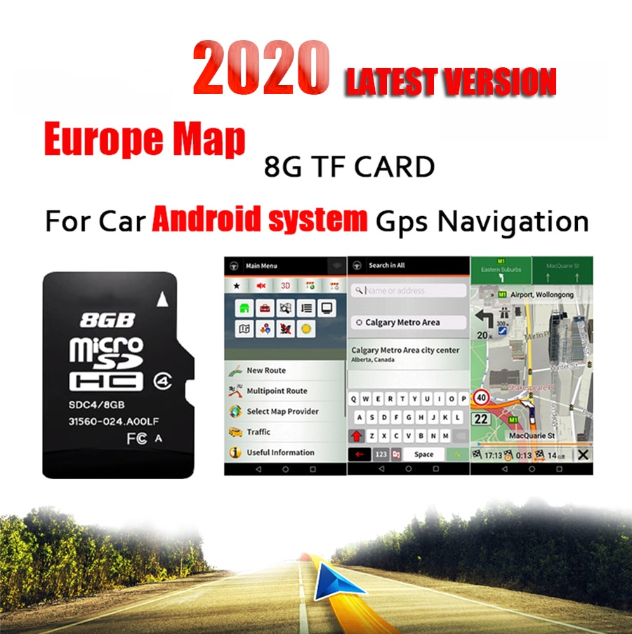 Für Android System Auto Auto GPS Navigation 8GB Mikro SD Karte Karte