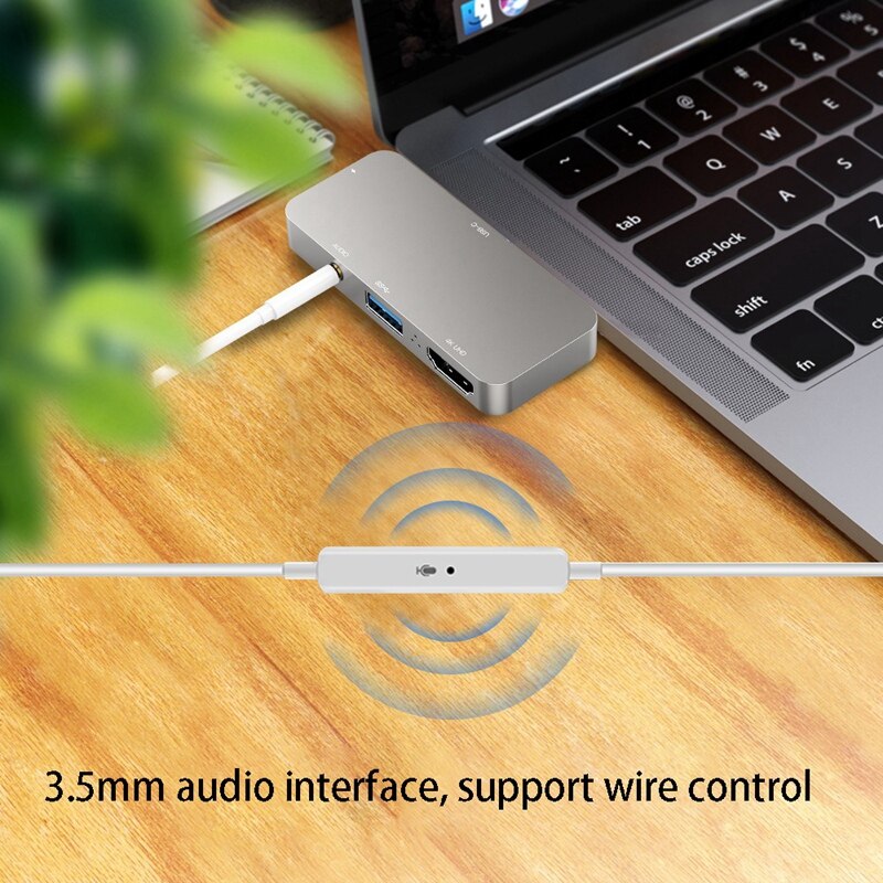 4 in 1 USB Hub Typ-C Docking Station HD 4K HDMI USB + PD Lade Hub