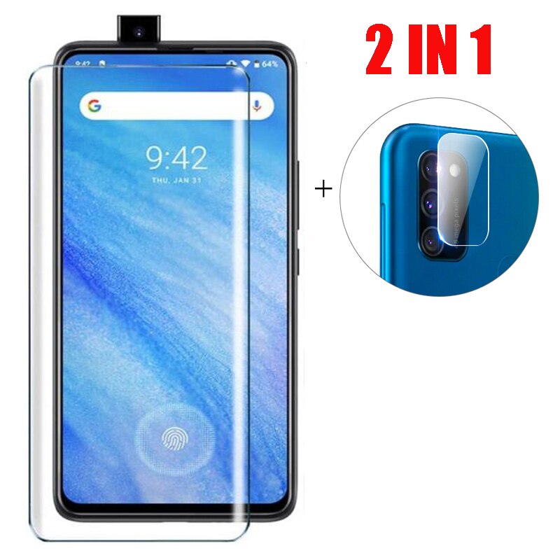 3-w-1 etui + kamera szkło hartowane dla UMIDIGI S5 zawodowiec ScreenProtector szkło dla UMIDIGI S5 zawodowiec 3D szkło: 2 IN 1