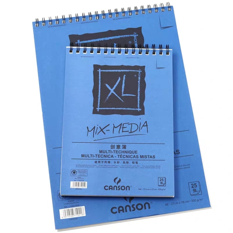 Canson Xl Mix-Media Pad 300G/M2 8K 16K 25 Vellen Papers Multi-Techniek voor Acryl Aquarel Potlood Pastel