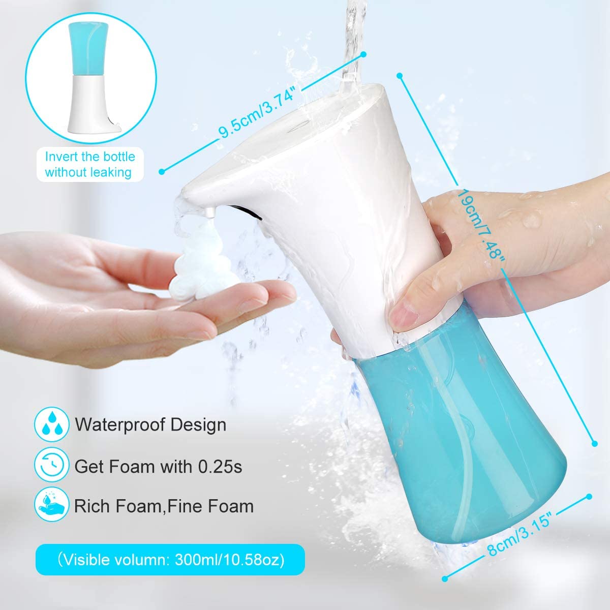 Automatic Soap Dispenser, Touchless Smart Foaming Soap Dispenser, Hand Free Auto Soap Dispenser for Bathroom,Kitchen