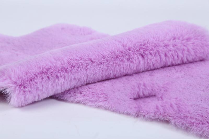 Dikker Imitatie Rex Konijn Haar Bont Pluche Teller Display Achtergrond Doek Kussen Sofa Cover Schoen Tas Materiaal 0.5X1.6M: light purple