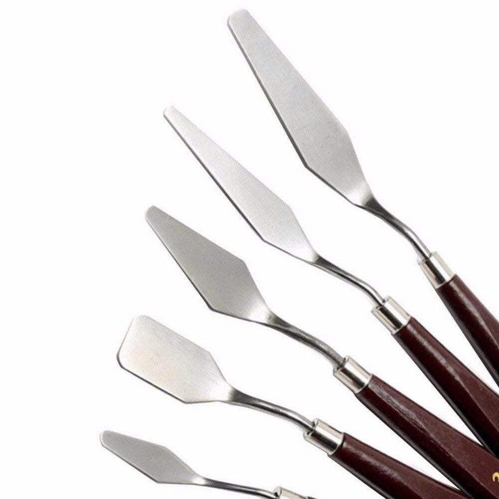 5 Pcs Painting Knife Set Stainless Steel Painting Mixing Scraper Artist Oil Painting Palette Knife Spatula Painting Art Drawing