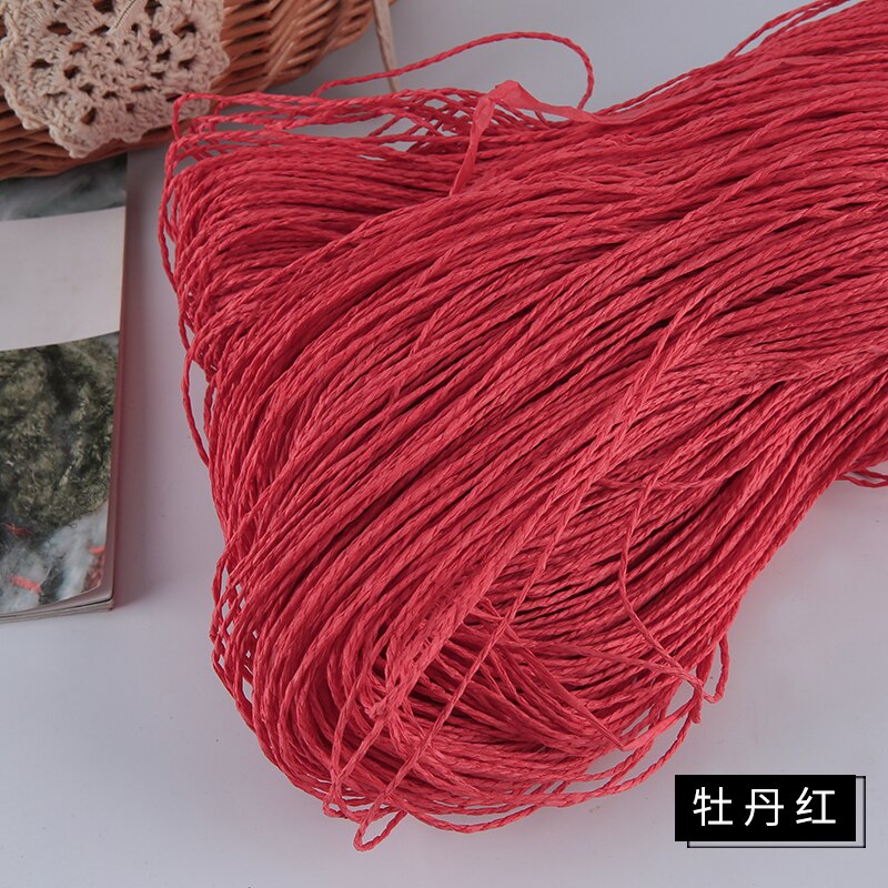 Sommerhue garn garn til strik 500 g/ lot raffia halmgarn hæklegarn til håndlavede hatte kurve håndværk: E
