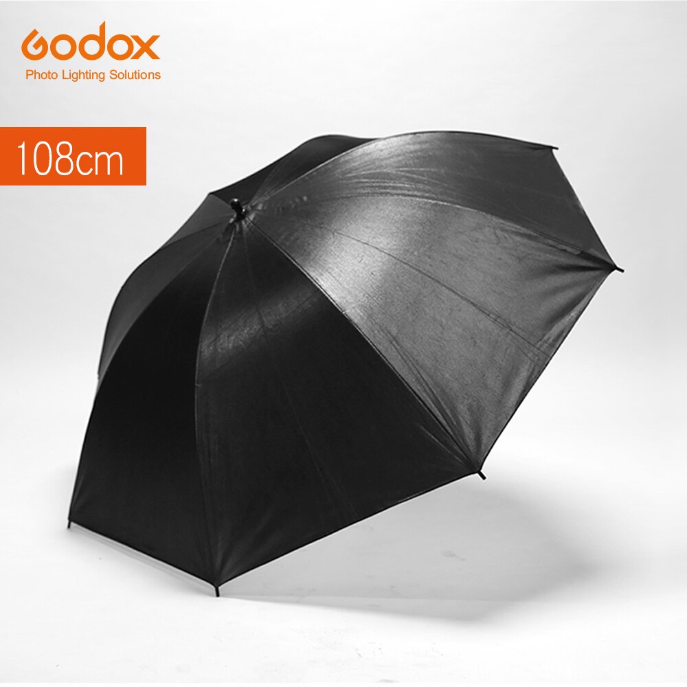 Godox 43" 108cm Reflector Soft Umbrella Photo Studio Flash Light Grained Black Silver Umbrella Reflecting Umbrella