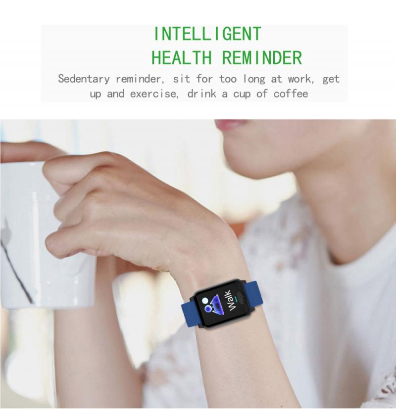 Smartwatch 1.3 inch lcd-kleurenscherm, draagbare polsbandjes, hartslagmeter, bloeddrukmeter,  ip68 waterdichte sportpolsbandjes