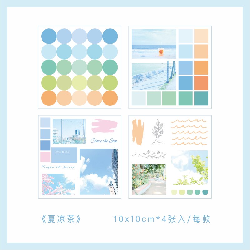 4 Sheets/pack Round Dot Stickers Circle Dot Labels Planner Scrapbooking Diary Deco School Office Supplies Kawaii Sticker: C