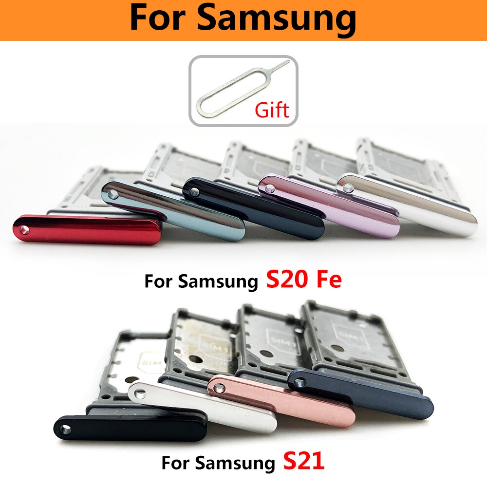 Dual Sim Card Tray Slot Houder Voor Samsung S21 S20 Fe Vervangende Onderdelen