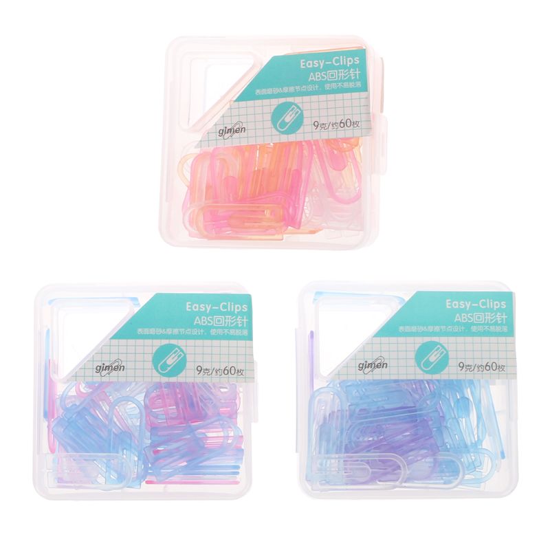 60 stk lille mini papirclips kawaii candy farve klar papirvarer ringbind clip bord kontor skoleartikler 77ha