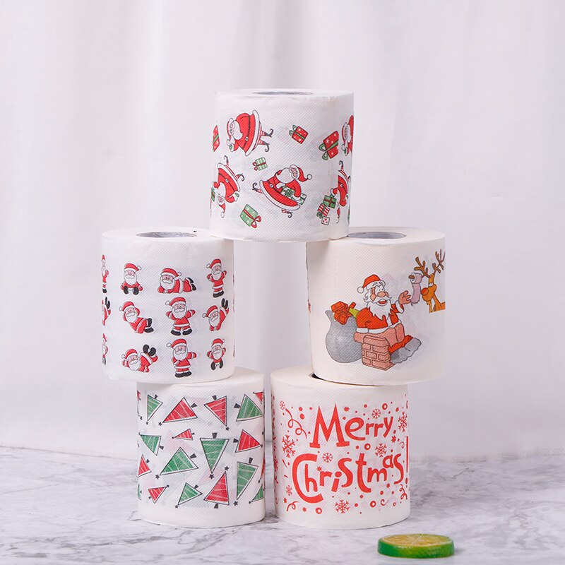Rollo de papel higiénico navideño para el hogar, Papá Noel, papel higiénico, suministros de Navidad, decoración navideña, servilleta de mesa