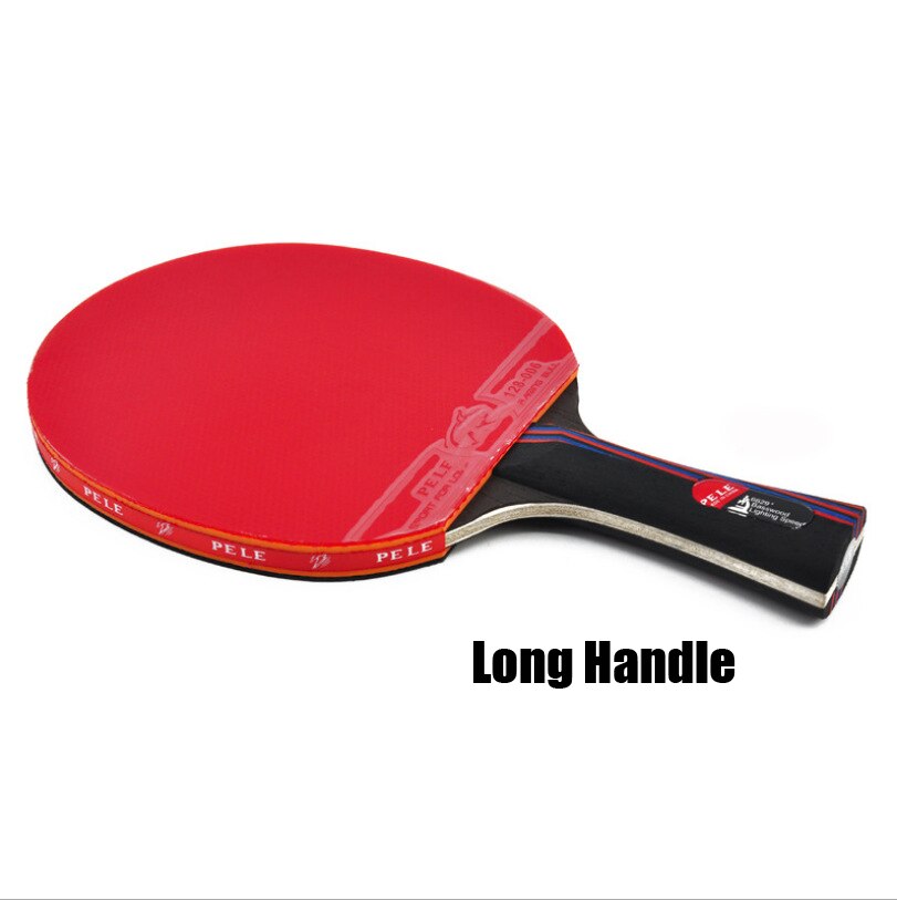 Raqueta de tenis de mesa de fibra de carbono goma con doble cara espinillas-en paleta de Ping Pong de con bolsa: Long Handle