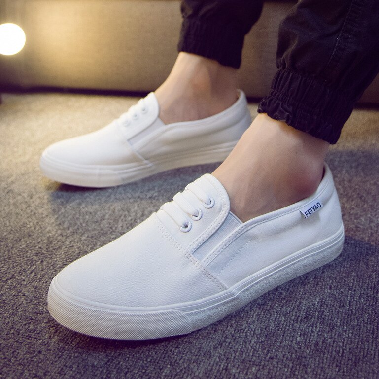 Chaussures en toile blanche pour hommes, baskets décontractées, Version coréenne, respirantes, tendance, nouvelle , été: White / 8
