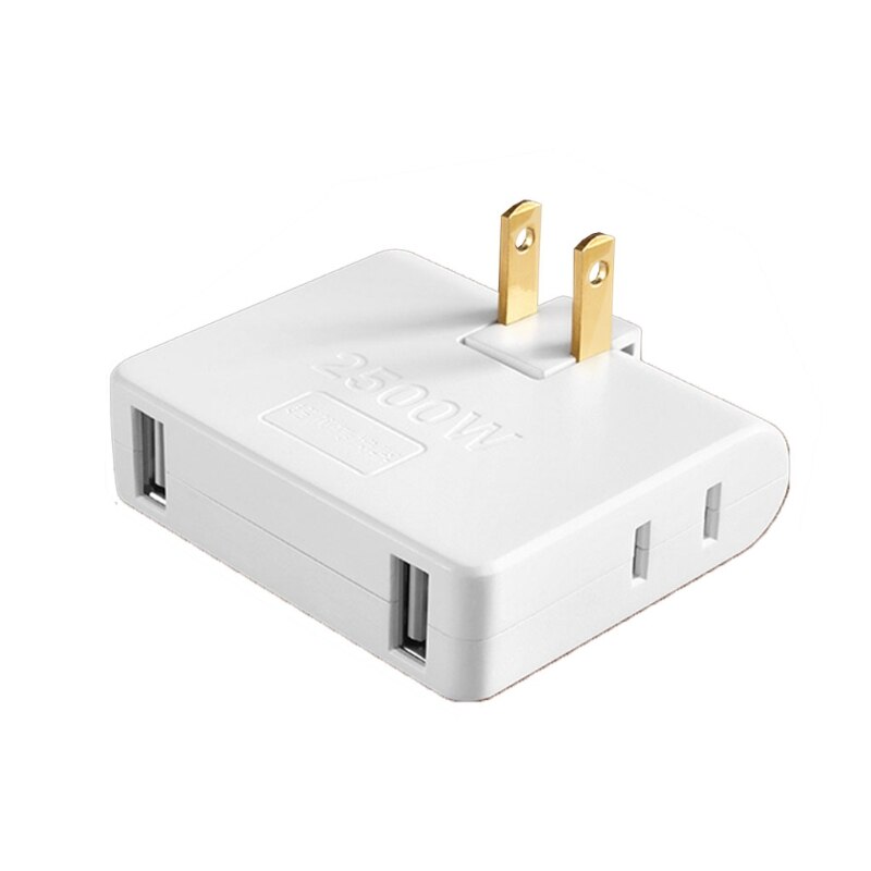 One In Three Converter 180 Degree Rotation Extension Plug Multi plug Mini Slim Wireless Outlet Travel Adapter Light Socket: USB