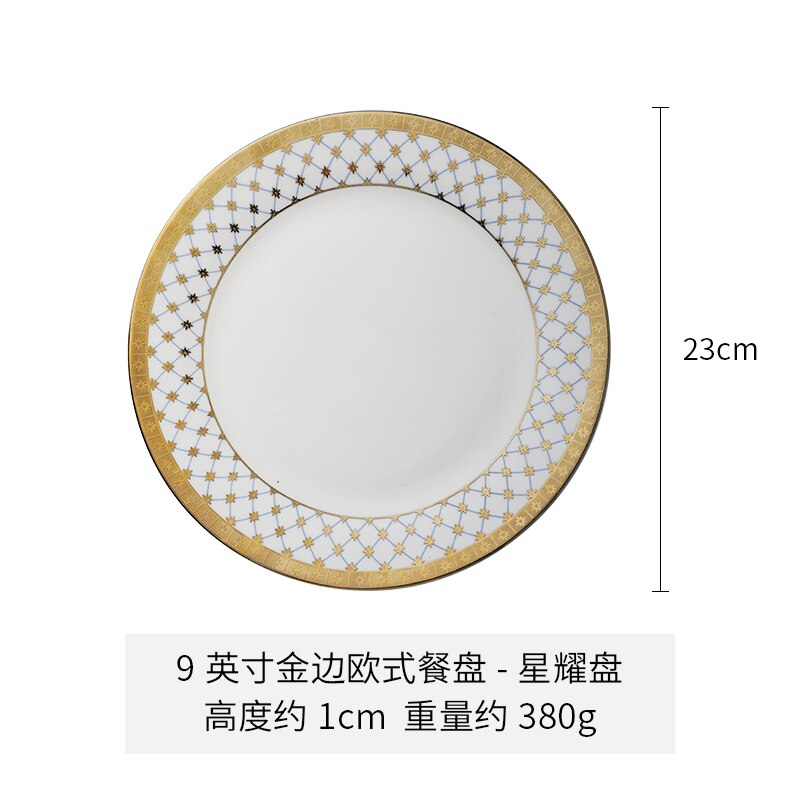 Light Luxury Phnom Penh Ceramic Plate Net Red Dinner Plate Home Pasta Steak Large Plate: Silver