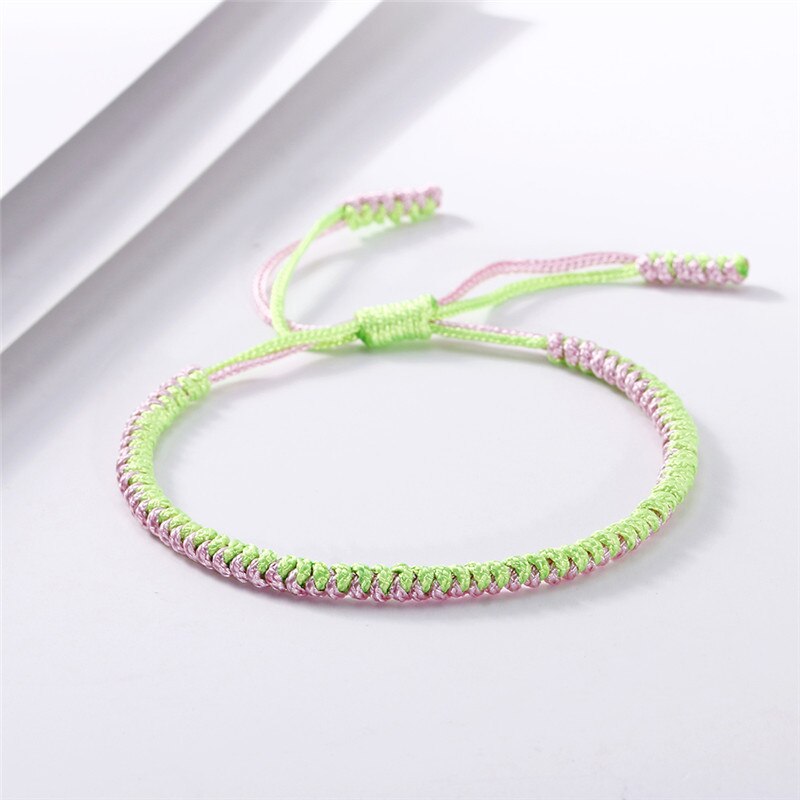 35 farben Tibetischen Buddhistischen Geflochtenen Seil Knoten Armbinde Charme Handgemachte Glück Weben Gewinde Armreifen Für Frauen Männer Modeschmuck