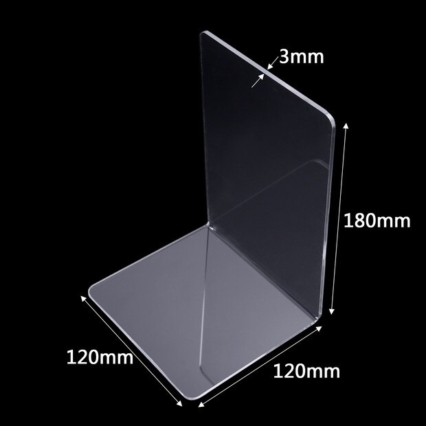 Acrylic Bookend Book Ends Stand Supportor Holder Shelf Bookrack Home Office S/M: M