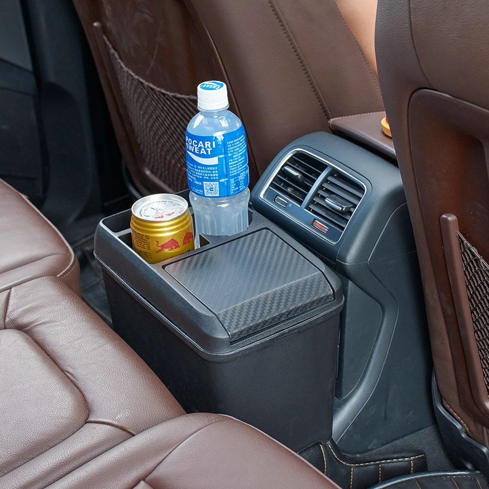 Bil interiør skraldespand multifunktionel passager skraldespand opbevaringsboks drik kopholder opbevaringsboks