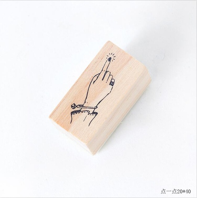 XINAHER-sello de madera con gesto para manualidades, sellos de goma madera, decoración para álbum de recortes diario, sello estándar: A