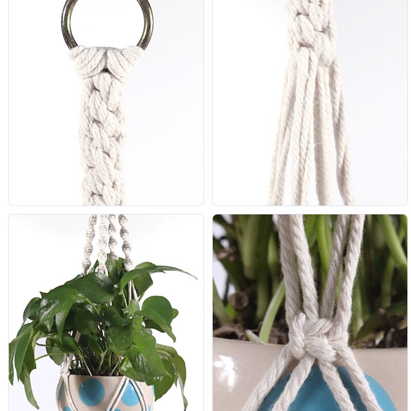 Hanging Baskets 100% cotton Handmade Plant Holder Macrame Plant Hanging Flowerpot Wall Decor handcrafted plant hangers