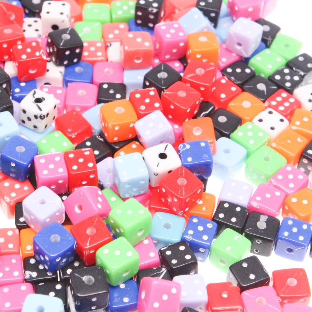 200 szt mieszane kości akrylowe odstępnik koraliki 6x6mm