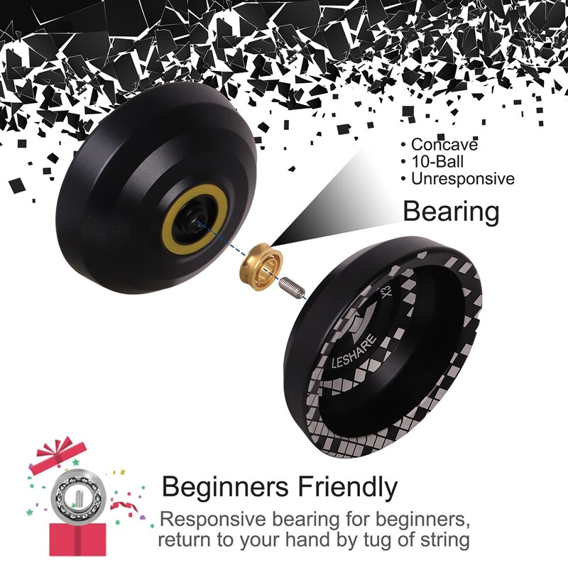 LIGHT CHASER X3 Competitive Yo-Yo,Alloy Yoyo for Beginners,Easy to Return and Practise Tricks with Glove and Strings