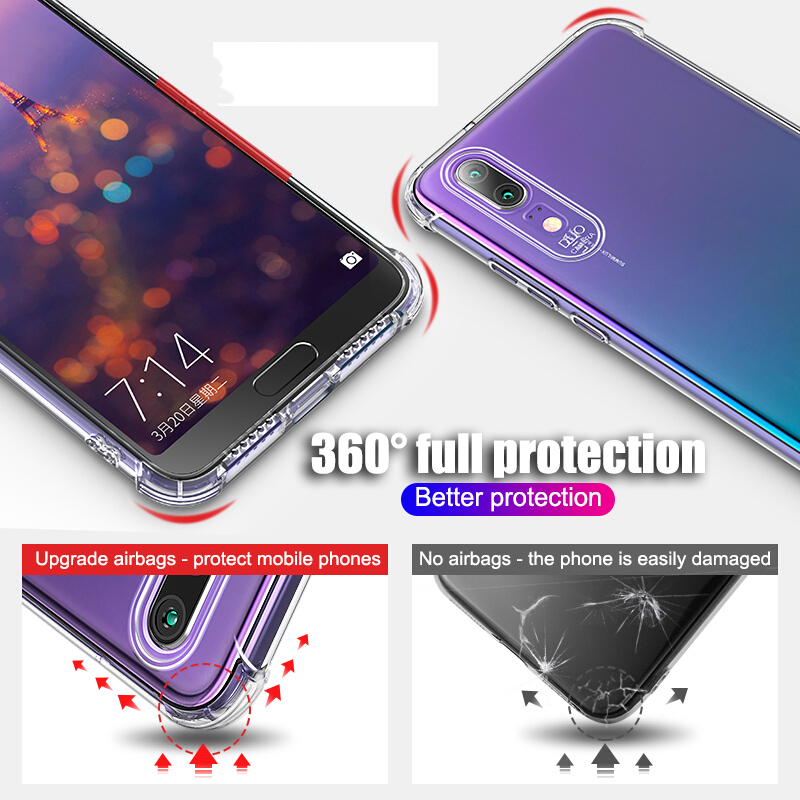 Coque souple de luxe pour Huawei P20 P30 Lite Pro, étui de protection Transparent Mate 20 30 Lite Honor 20 Lite pro, coque arrière en Silicone