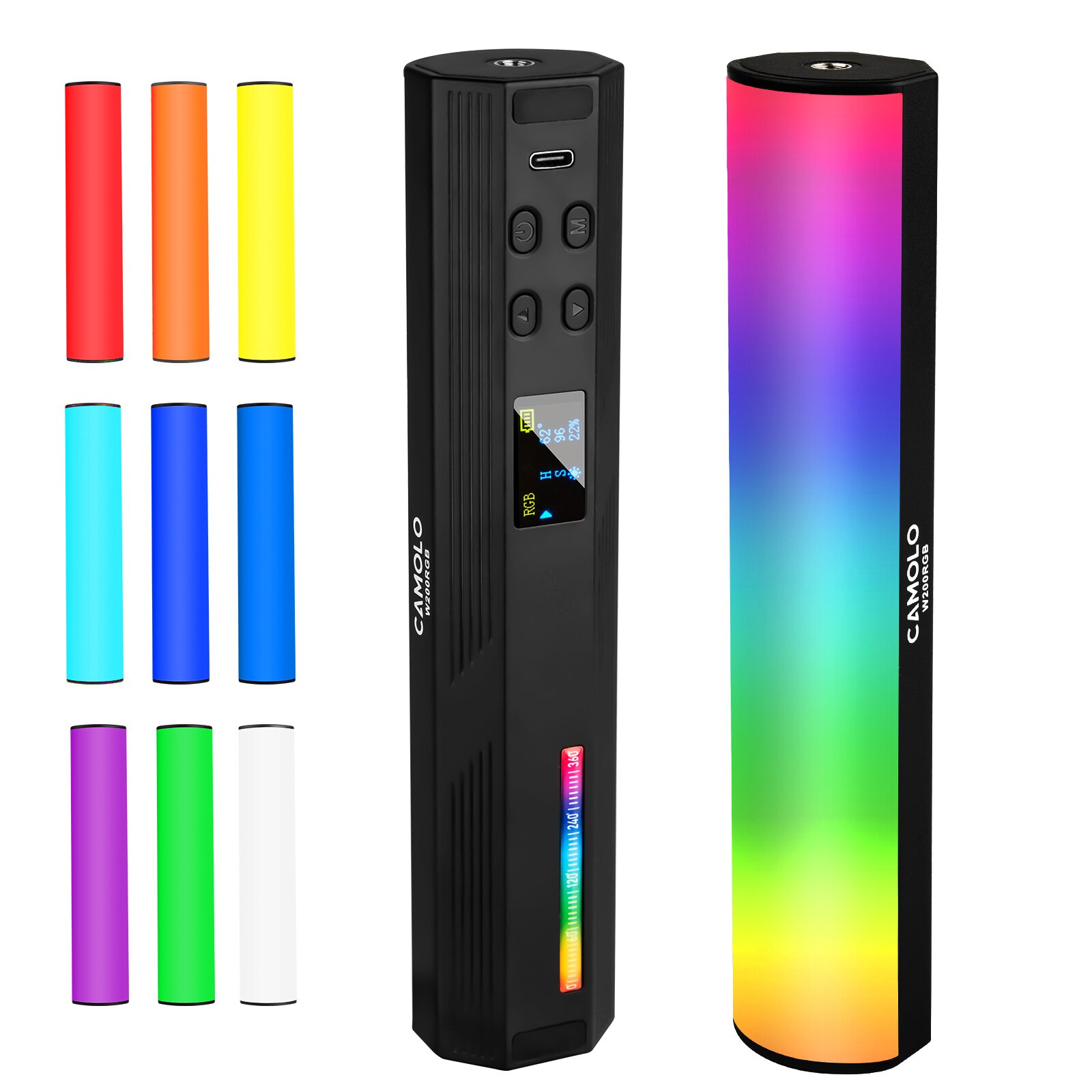 Tubo de luz LED W200 RGB para fotografía, palo de mano para vídeo , Sutefoto