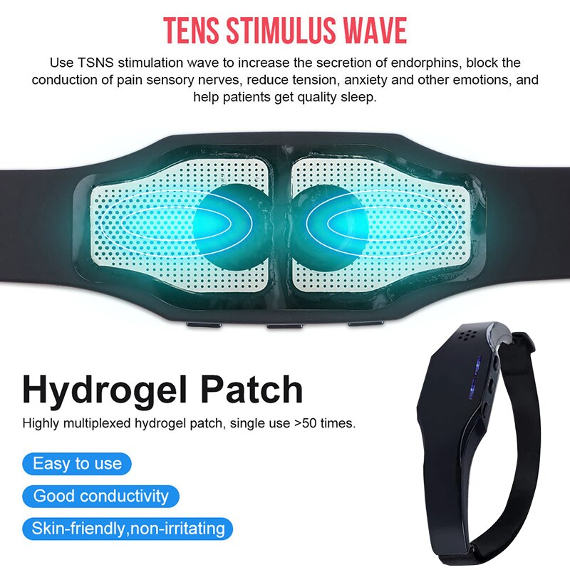 Electric Head Massager Relax Headache Eliminator Aid Therapy Sleeping Device Sleep Monitor Migraine Relief Hypnotic Apparatus