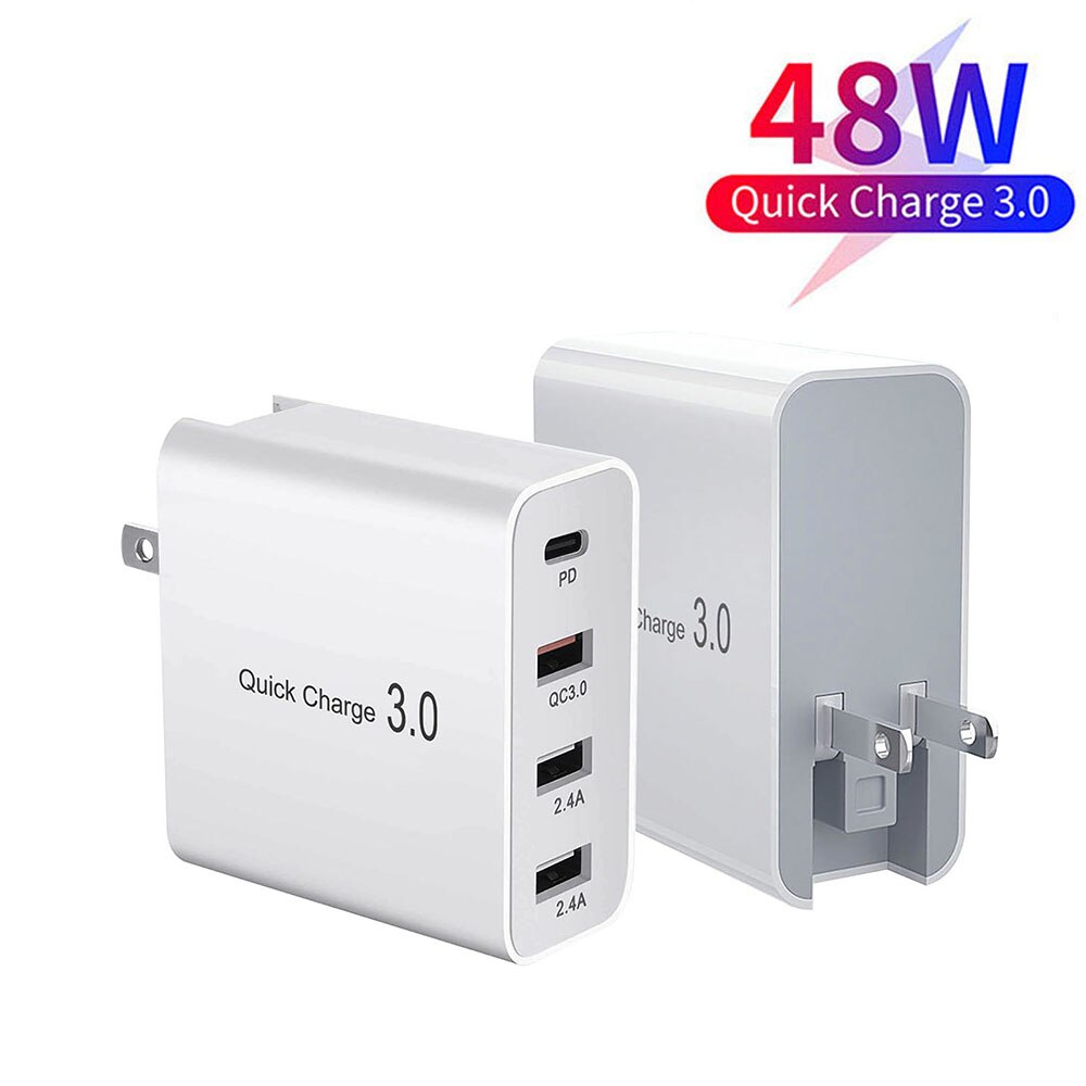 Fast Charger 48W Usb Type C Pd Charger Met Quick Charge 4.0 3.0 Draagbare Usb Telefoon Oplader Voor Tablet smartphone Snelle Lading