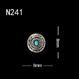 10 stks/partij 3D Glitter Nail Art Sticker Retro ovale ronde Legering Nageldecoratie