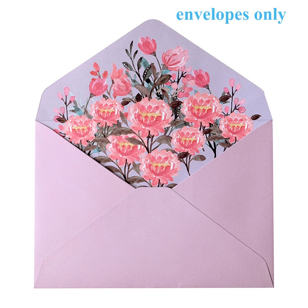 Vintage Flower Pattern Envelopes with Letter Papers Set Birthday Party Wedding Invitation Bags Kawaii Stationery School Supplies: C-6pcs envelopes