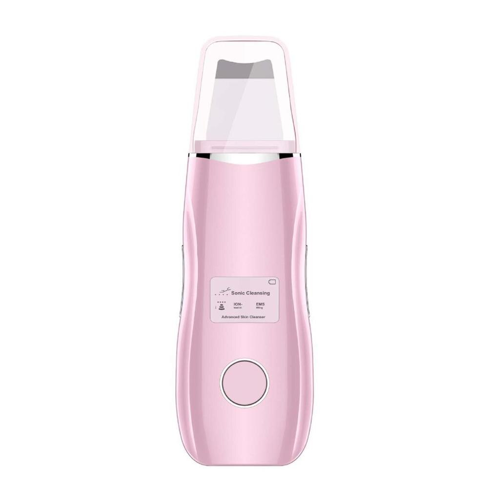 Multifuncional Lcd pala piel máquina poro limpiador instrumento para sacar espinillas ultrasónico hogar Facial instrumento de belleza: PINK