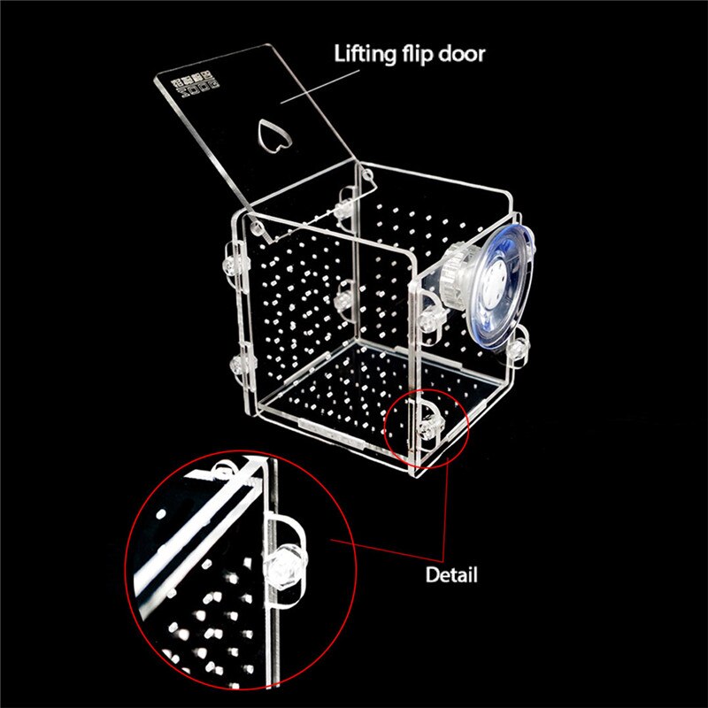Akwarium akrylowe akwarium hodowlane pudełko izolacyjne z pokojami dla mała rybka wylęgarnia skrzynka inkubator z nieprzezroczystą folią ochronną