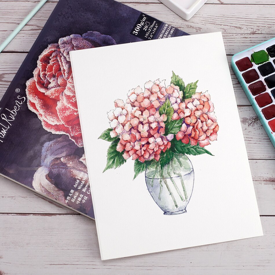 Paul Rubens 300GSM Watercolor Paper Block 50% Cotton Rag Artist Acid Free Cold Pressed Paper Pad