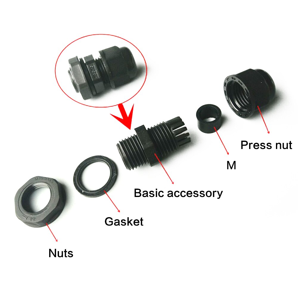 10PCS x Cable Gland PG9 Cable waterproof Connector IP67 Plastic Nylon Cable Fixed Head