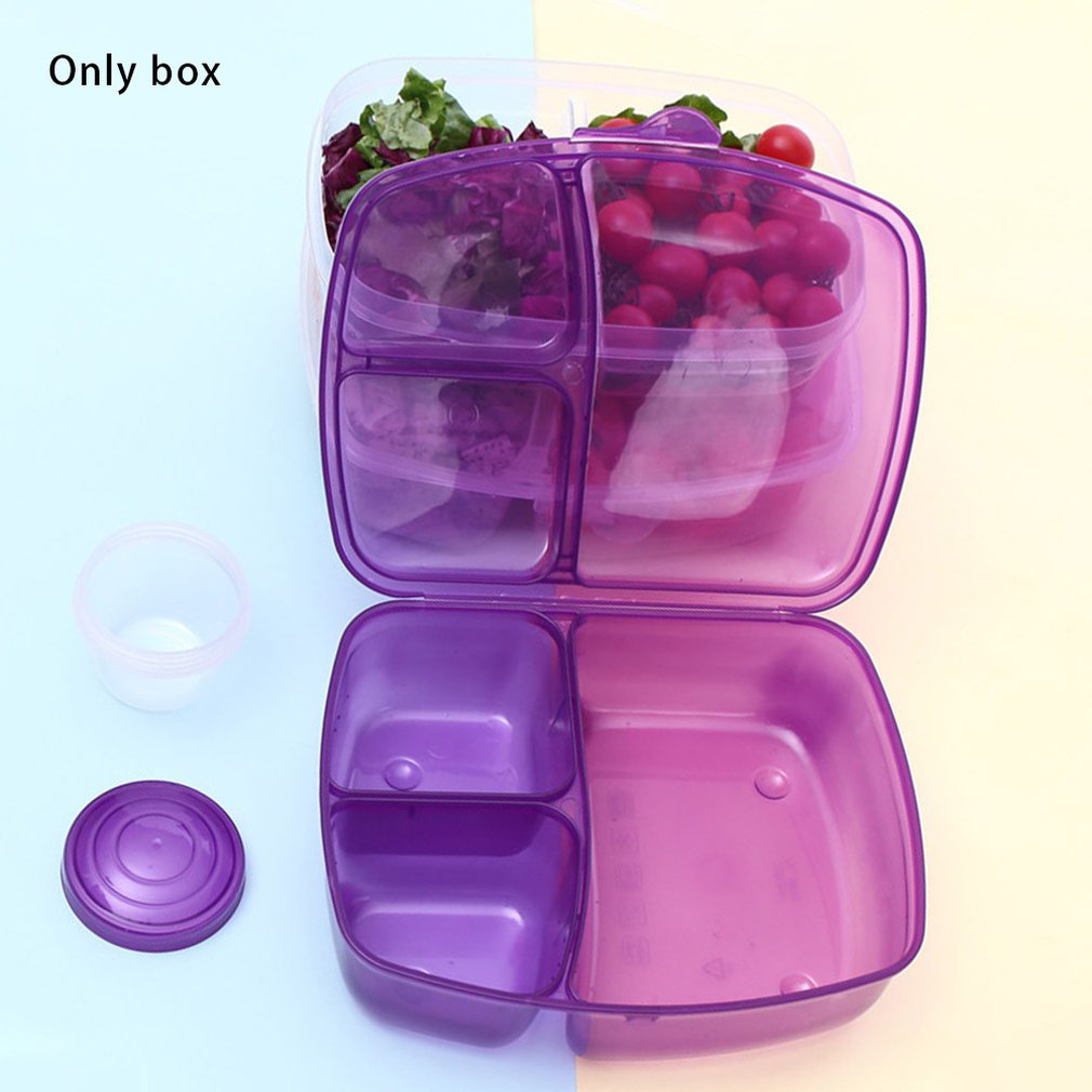 Storage Box Fruit Salad Bento Rectangular Plastic Lunch Box Sealed Box Food Box Easy To Carry Portable: Default Title