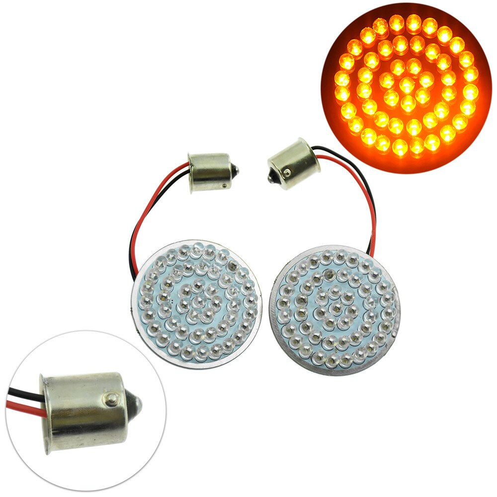 Motorcykel kula blinkers blinkljus lampa 1156 1157 vita bärnstensröda led insatser lampor 2 st för harley dyna sportster: 1156 ljus 2