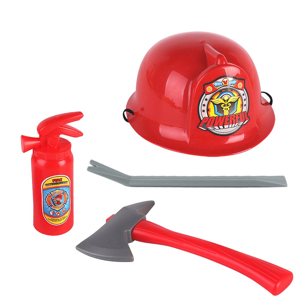Fireman Helmet with Pretend Play Tools Halloween Fancy Dress Set For Kids