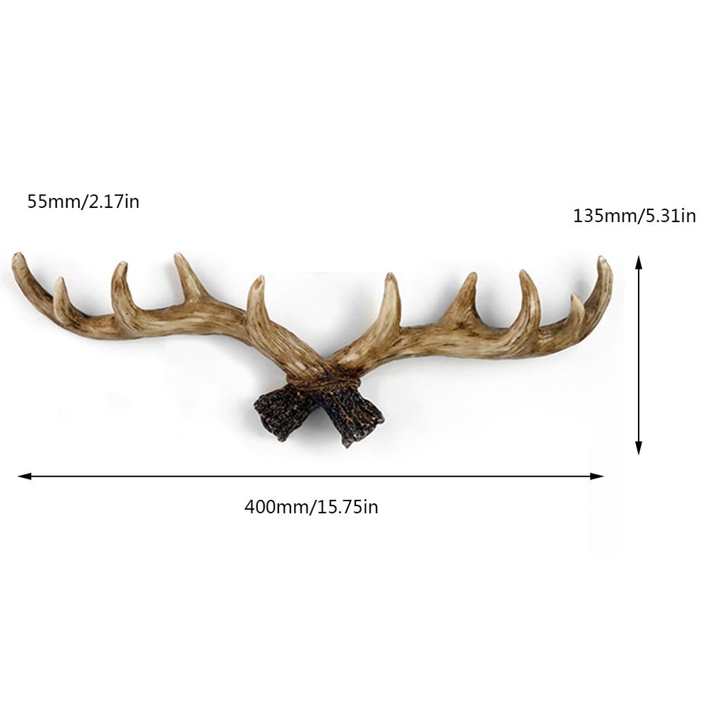 American Retro Antler Decorative Wall Hanging Coat Rack Closed Door Wall Clothes Hanger Decoration Wall Cast Iron Hook