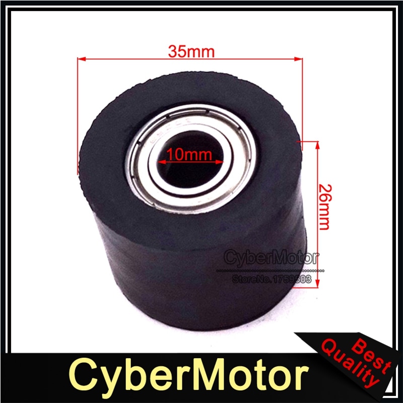 Motorcycle Rubber 10mm Black Chain Tensioner Pulley Roller Guide For Chinese Pit Trail Dirt Bike Motocross SSR Thumpstar YCF SDG